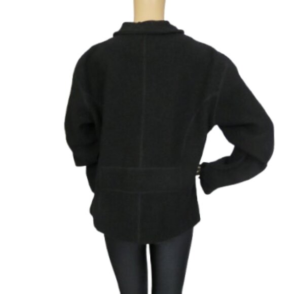 Rino Rossi Black Zip Up Wool Sweater - Picture 5 of 6